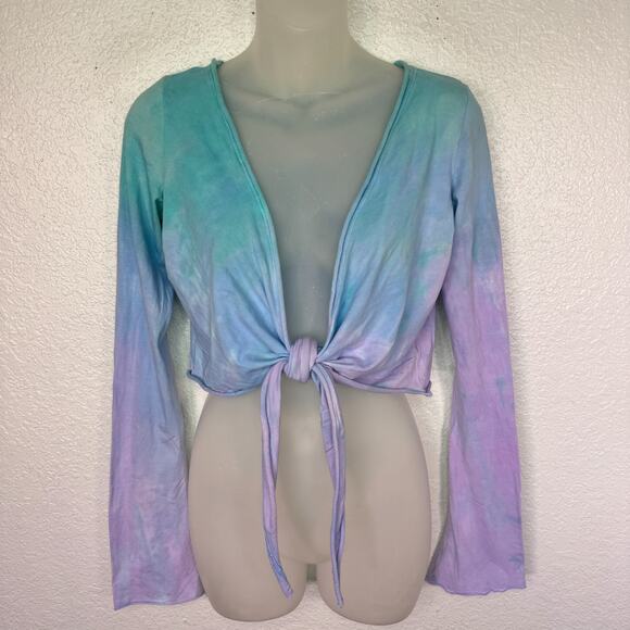 Hard Tail Tops - Hard Tail Forever Y2K Top Womens Medium Crop Tie Dye Pastel Yoga Gym Cover Vtg